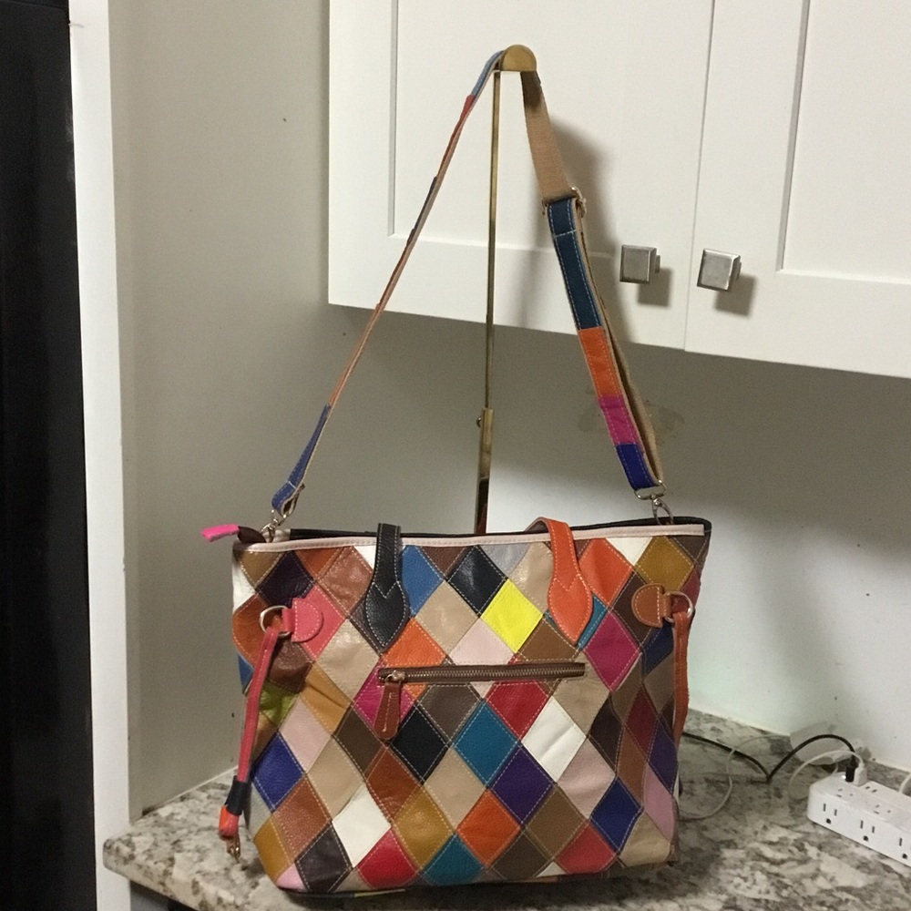 Multicolor Patchwork Leather Shoulder Bag PRE-OWNED.